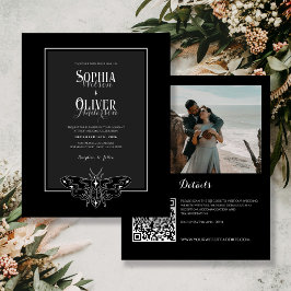 Bjudinbjudan till Budget Black&White Gothic QR-kod