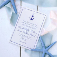 Bjudinbjudan till elegant Nautical Clean Monogram 