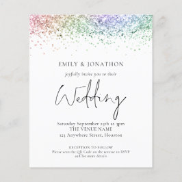 Bjudinbjudan till Glitter QR-kod för budgetregress