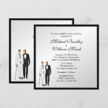Bjudinbjudan till Groom och Groom Gay Wedding Eleg