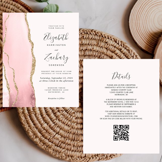 Bjudinbjudan till  Guld-agate QR-kod för (Skapare uppladdad)