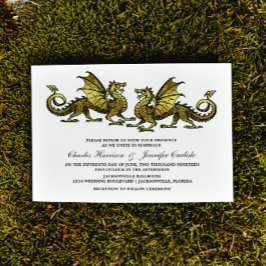 Bjudinbjudan till Guld Elegant Dragon Wedding Inbjudningar