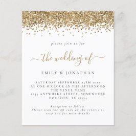 Bjudinbjudan till Guld Glitter QR-kod för