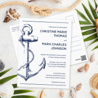 Bjudinbjudan till Nautical Sketch Anchor Wedding