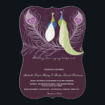 Bjudinbjudan till pacock Pair Love birds Lila bröl Inbjudningar<br><div class="desc">Peacocks, love birds, fågelfjädrar, lila kalk-grönt kallblått vitt "I dag gifter jag mig med min bästa vän" bröllop eller liknande evenemang (repetitionsmiddag, pardusch, bröllop-dusch, förlovningsfest..) anpassningsbar inbjudan med vintage-retro-flair . Anpassa den med din egen tillfälle-text i enlighet med detta eller klicka på knappen "Anpassa den" för att gå till designen...</div>