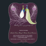 Bjudinbjudan till pacock Pair Love birds Lila bröl Inbjudningar<br><div class="desc">Peacocks, love birds, fågelfjädrar, lila kalk-grönt kallblått vitt "I dag gifter jag mig med min bästa vän" bröllop eller liknande evenemang (repetitionsmiddag, pardusch, bröllop-dusch, förlovningsfest..) anpassningsbar inbjudan med vintage-retro-flair . Anpassa den med din egen tillfälle-text i enlighet med detta eller klicka på knappen "Anpassa den" för att gå till designen...</div>