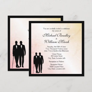 Bjudinbjudan till Peach Marble Gay Wedding Inbjudningar