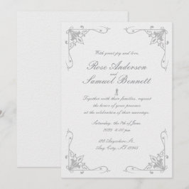 Bjudinbjudan till Ram Black White Wedding Inbjudningar