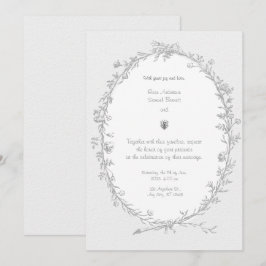 Bjudinbjudan till Ram Black White Wedding Inbjudningar