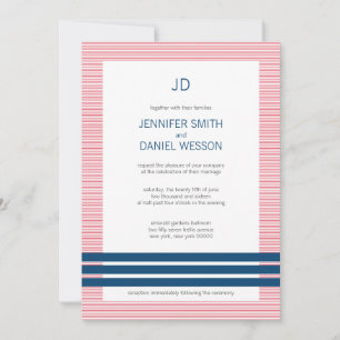 Bjudinbjudan till Red White och Blue Rand Monogram Inbjudningar