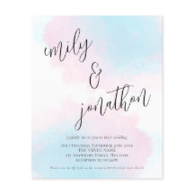 Bjudinbjudan till Rosa av budgetvattenfärgen Blue