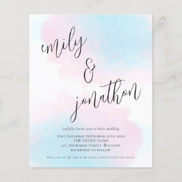 Bjudinbjudan till Rosa av budgetvattenfärgen Blue