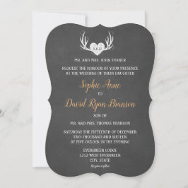 Bjudinbjudan till Rustic Antlers & Heart Chalkboar Inbjudningar