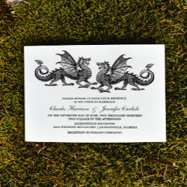 Bjudinbjudan till Silver Elegant Dragon Wedding Inbjudningar