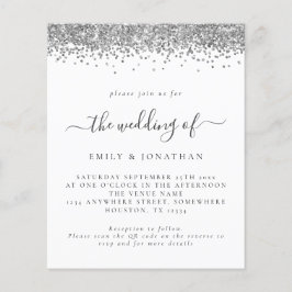 Bjudinbjudan till Silver Glitter QR-kod för