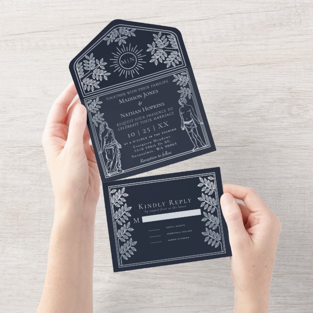 Bjudinbjudan till Silver-Tarot Card-bröllop i Älsk (Tearaway)