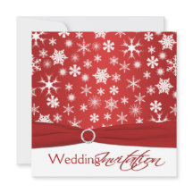 Bjudinbjudan till tryckt RIBBON Red White Snöfling