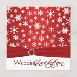 Bjudinbjudan till tryckt RIBBON Red White Snöfling Inbjudningar