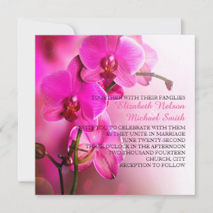 Bjudinbjudan till Vår Rosa Orchid Wedding Inbjudningar