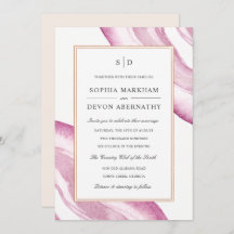 Bjudinbjudan till Watercolor Agate Segce Wedding |