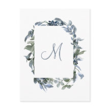 Bjudkort för botaniskt monogrambröllop