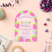 Bjudkort för Rosa av jordgubbsfåglar