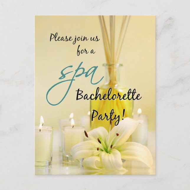 Bjudkortsinbjudningar till Bachelorette Spa Party Inbjudan Vykort (Framsida)