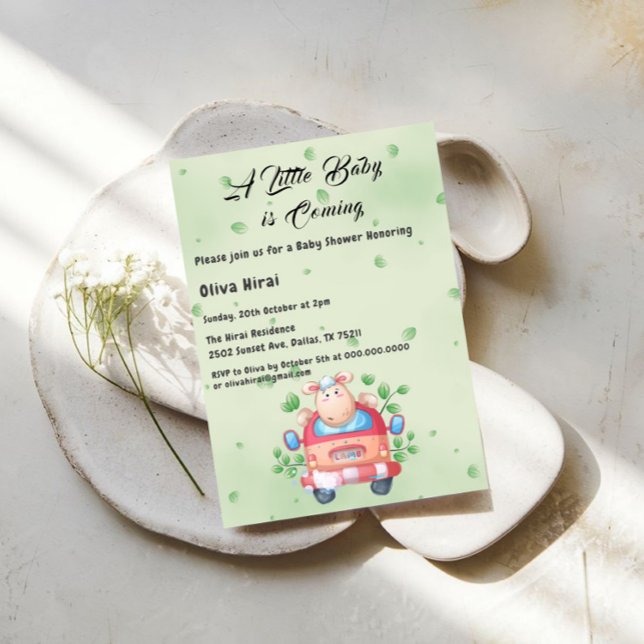 Bjudmanbjudan till Cute Baby Lamb Baby Shower Inbjudningar (Skapare uppladdad)