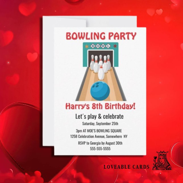 Bjudning till bowlingfest inbjudningar (Epic Ten Pin Party Invitations for Kids' Unforgettable Fun!)