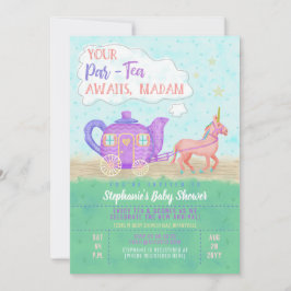 Bjudningsinbjudan till Cute Unicorn Tea Party V2 Inbjudningar