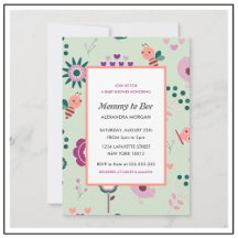 Bjudningskort för bebis-bash med bin Mommy to bee