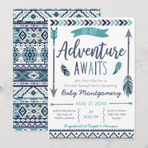 Bjudpivar Äventyr Boy Baby Shower-inbjudan Inbjudningar