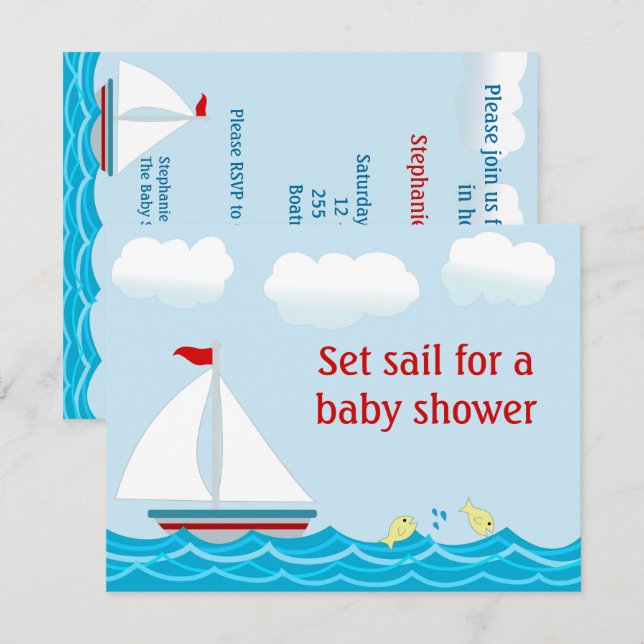 Bjukbåtsblåsbilsinbjudan Inbjudningar (Fram/baksida)