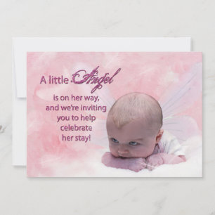 Bjukbildsinbjudan - Angel Baby Inbjudningar
