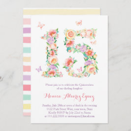 Bjukfiskar Quinceañera con mariposas butterflies Inbjudningar