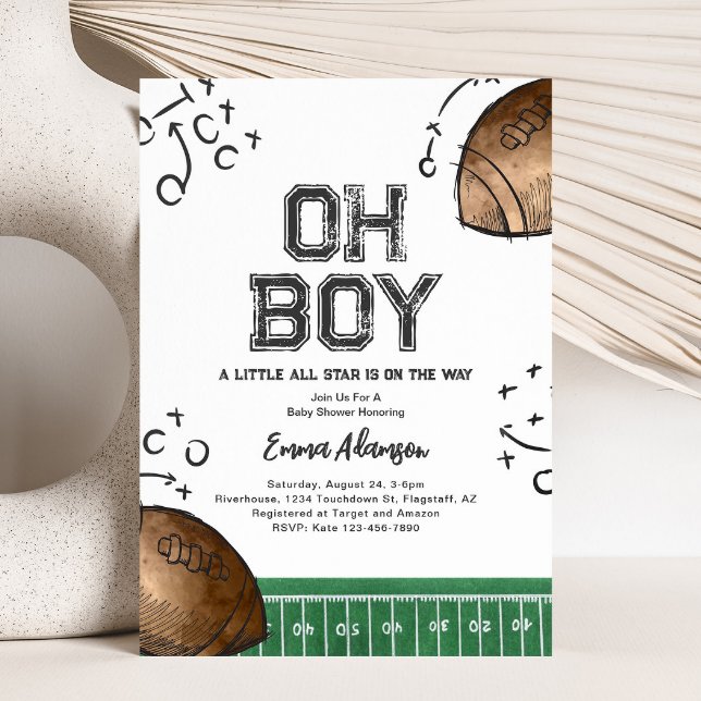 Bjukinbjudan till babyskor för fotboll med vattenf inbjudningar (Skapare uppladdad)