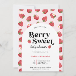 Bjukinbjudan till Berry Sweet Strawberry Baby Show Inbjudningar