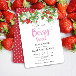 Bjukinbjudan till Berry Sweet Strawberry Baby Show Inbjudningar