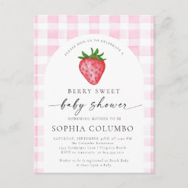 Bjukinbjudan till Berry Sweet Strawberry Baby Show Vykort