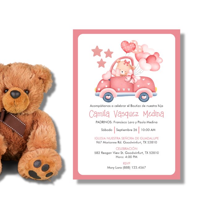 Bjukpartym för flickkatolsk baptism inbjudningar (Skapare uppladdad)