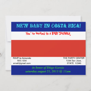Bjukstöldsinbjudan med Costa Ricas Flagga Inbjudningar
