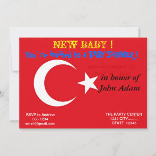 Bjukstöldsinbjudan med Flagga av Turkiet Inbjudningar
