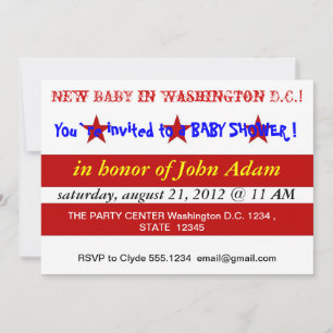 Bjukstöldsinbjudan med Flagga av Washington DC Inbjudningar