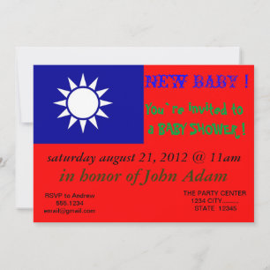 Bjukstöldsinbjudan till Flagga Taiwan Inbjudningar