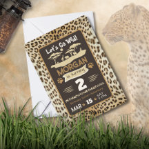 Bjukutskrift Leopard Birthday-inbjudan