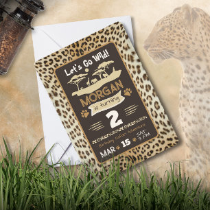 Bjukutskrift Leopard Birthday-inbjudan Inbjudningar
