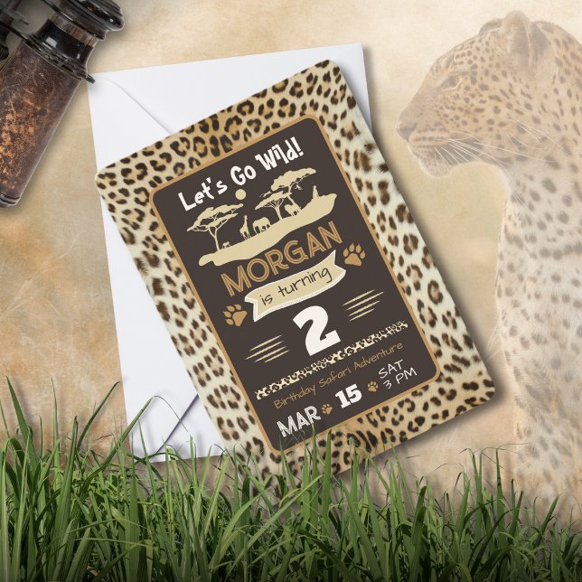 Bjukutskrift Leopard Birthday-inbjudan Inbjudningar (Skapare uppladdad)