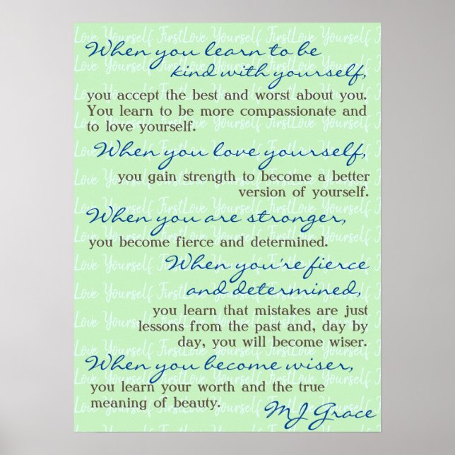 BK2YS | "Kärlek Yourself First" Poster (Framsidan)