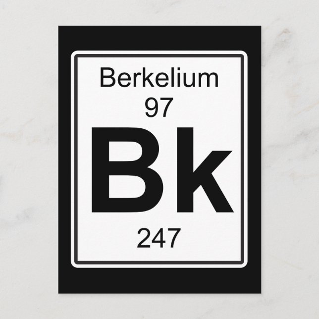 Bk - Berkelium Vykort (Framsida)