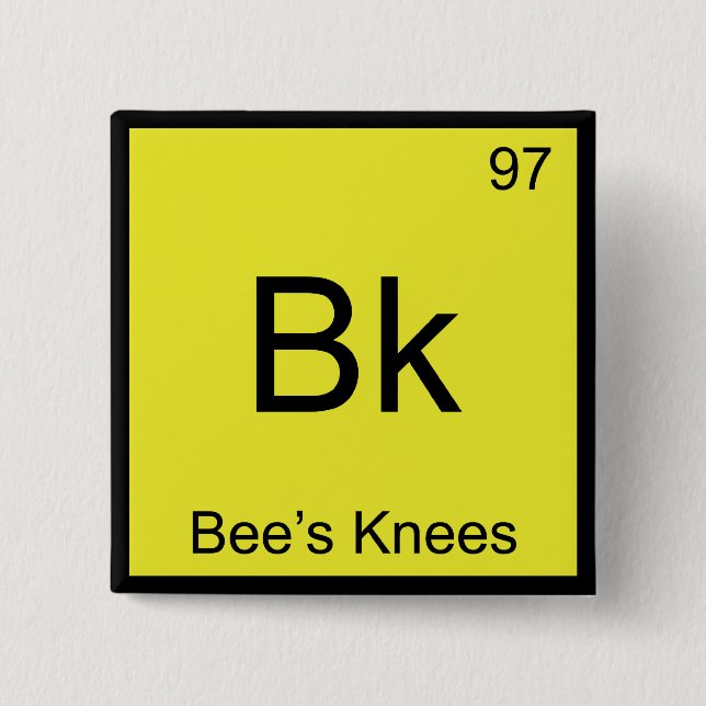 Bk - Bés Knees Chemistry Inslag Symbol Bee Tee Knapp (Framsida)